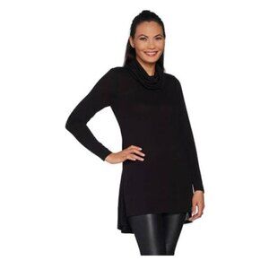 Lisa Rinna Collection Black Cowl Neck Tunic